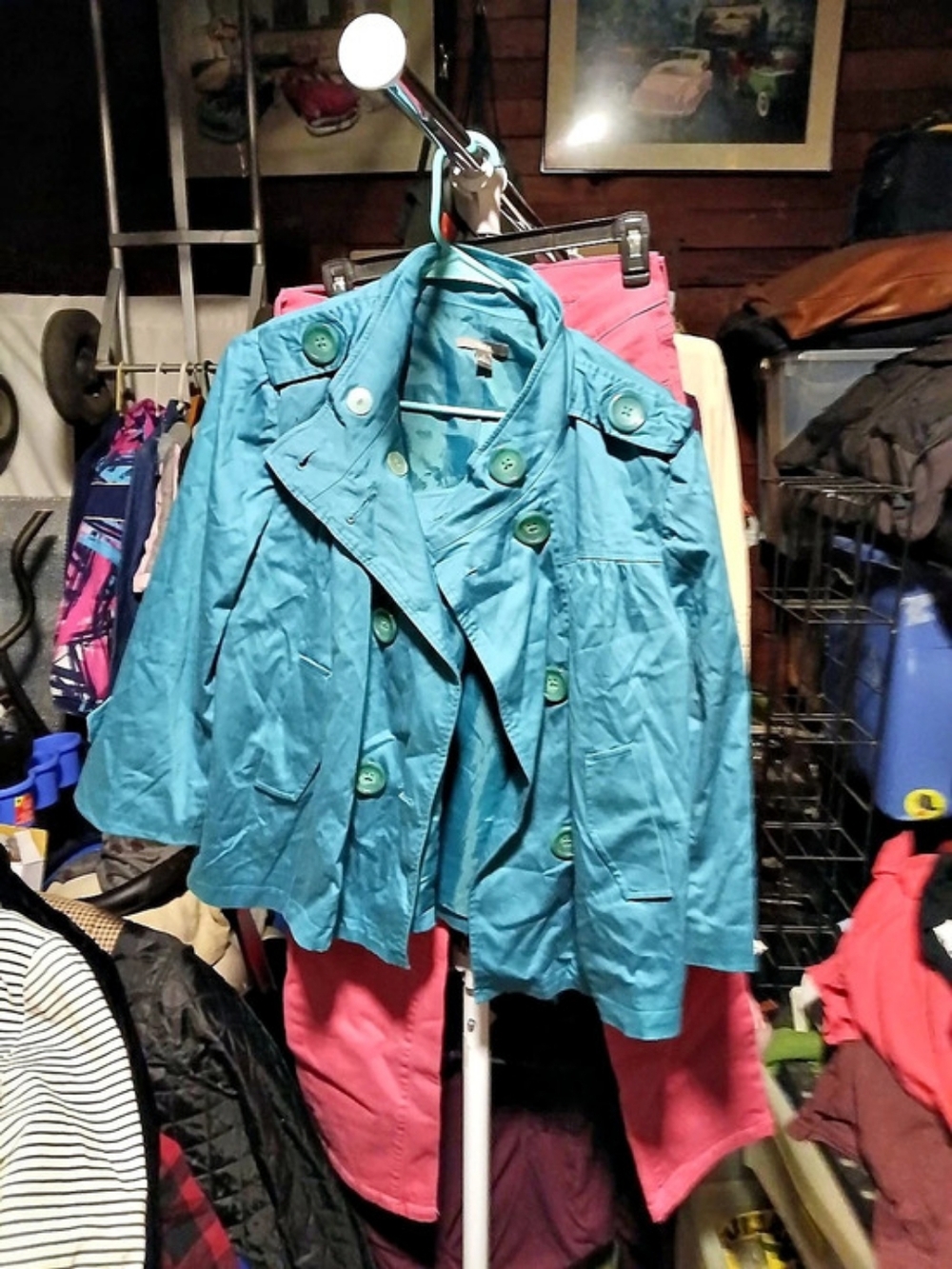 Women's Blue Button Front Jacket Like New